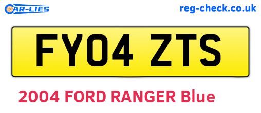 FY04ZTS are the vehicle registration plates.