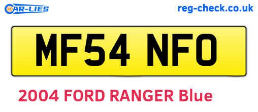 MF54NFO are the vehicle registration plates.