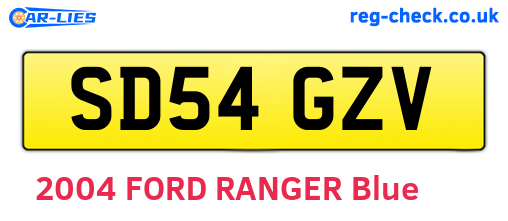 SD54GZV are the vehicle registration plates.