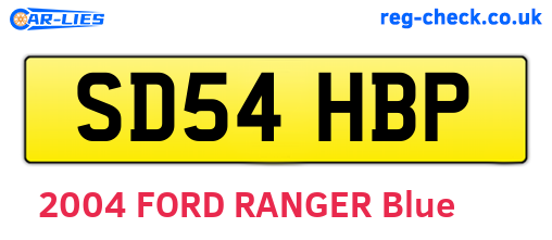 SD54HBP are the vehicle registration plates.