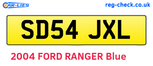 SD54JXL are the vehicle registration plates.