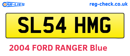 SL54HMG are the vehicle registration plates.
