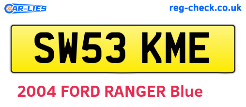 SW53KME are the vehicle registration plates.