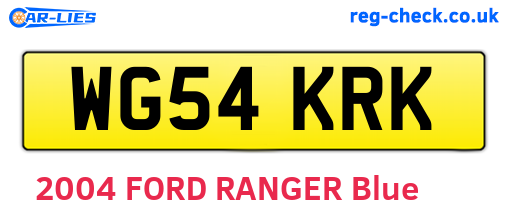 WG54KRK are the vehicle registration plates.