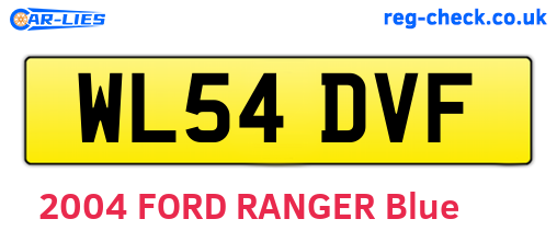 WL54DVF are the vehicle registration plates.