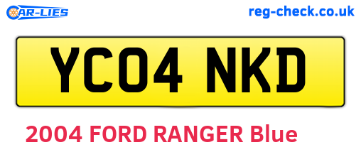 YC04NKD are the vehicle registration plates.