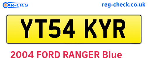 YT54KYR are the vehicle registration plates.