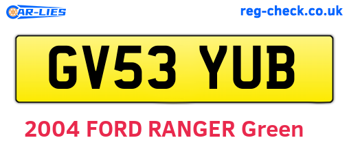 GV53YUB are the vehicle registration plates.