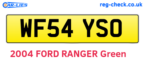 WF54YSO are the vehicle registration plates.