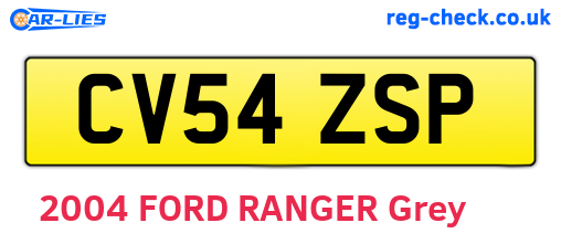 CV54ZSP are the vehicle registration plates.