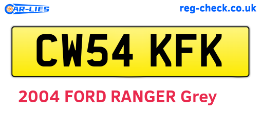 CW54KFK are the vehicle registration plates.