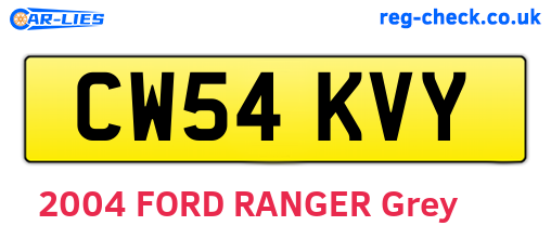 CW54KVY are the vehicle registration plates.