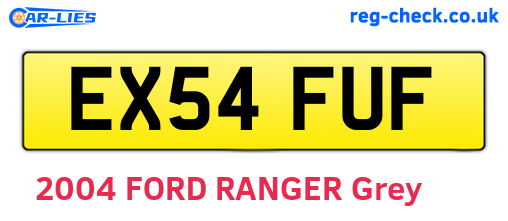 EX54FUF are the vehicle registration plates.