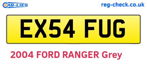 EX54FUG are the vehicle registration plates.
