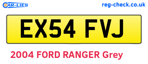 EX54FVJ are the vehicle registration plates.