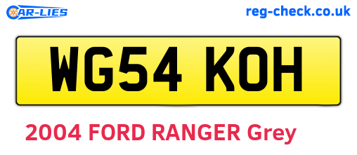 WG54KOH are the vehicle registration plates.