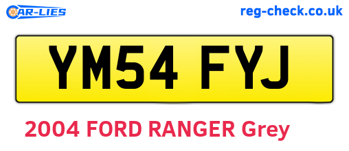 YM54FYJ are the vehicle registration plates.