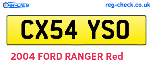 CX54YSO are the vehicle registration plates.