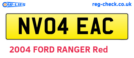 NV04EAC are the vehicle registration plates.
