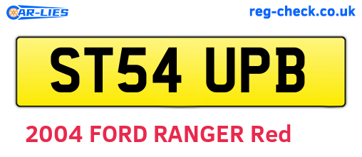 ST54UPB are the vehicle registration plates.