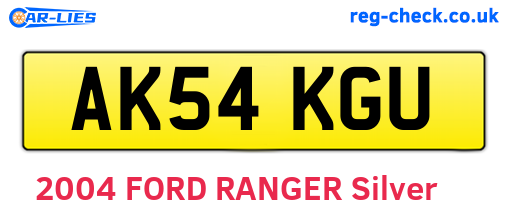 AK54KGU are the vehicle registration plates.