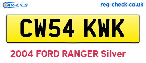CW54KWK are the vehicle registration plates.