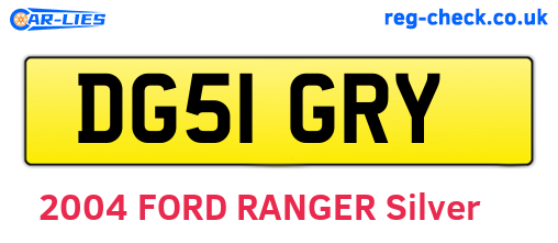 DG51GRY are the vehicle registration plates.