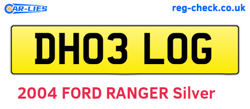DH03LOG are the vehicle registration plates.