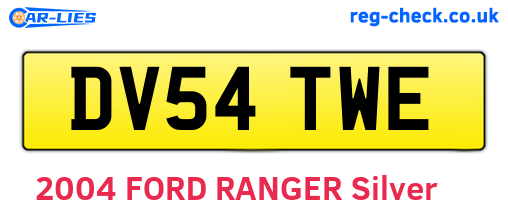 DV54TWE are the vehicle registration plates.