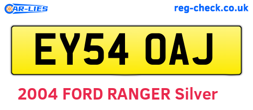 EY54OAJ are the vehicle registration plates.
