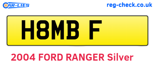 H8MBF are the vehicle registration plates.