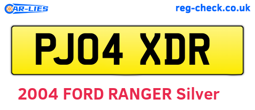 PJ04XDR are the vehicle registration plates.