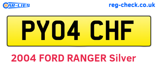 PY04CHF are the vehicle registration plates.