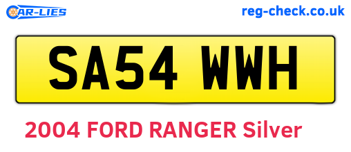 SA54WWH are the vehicle registration plates.