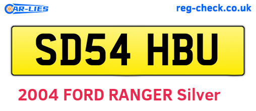 SD54HBU are the vehicle registration plates.