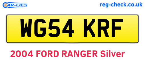 WG54KRF are the vehicle registration plates.