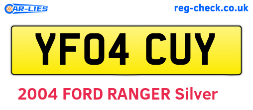 YF04CUY are the vehicle registration plates.