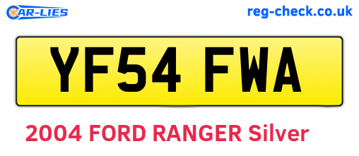 YF54FWA are the vehicle registration plates.