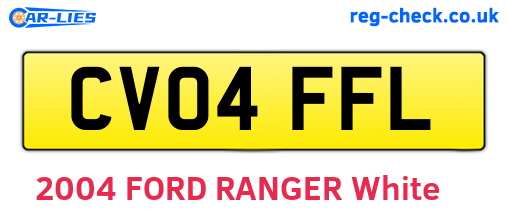 CV04FFL are the vehicle registration plates.