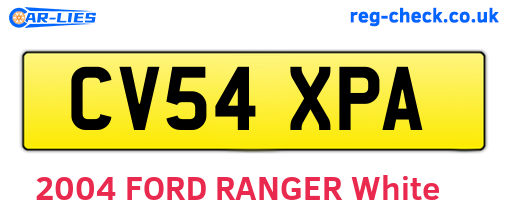 CV54XPA are the vehicle registration plates.