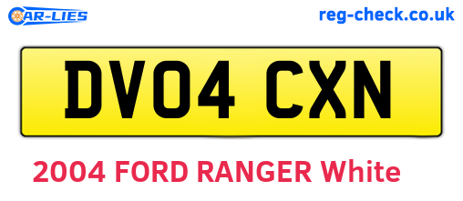 DV04CXN are the vehicle registration plates.