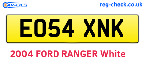 EO54XNK are the vehicle registration plates.