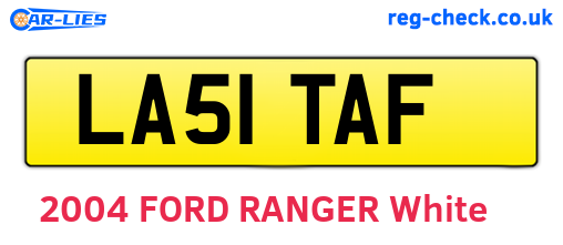 LA51TAF are the vehicle registration plates.