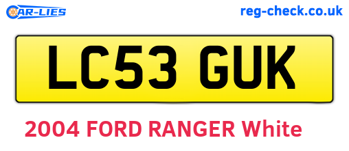 LC53GUK are the vehicle registration plates.