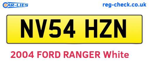 NV54HZN are the vehicle registration plates.