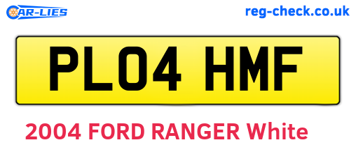 PL04HMF are the vehicle registration plates.