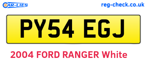 PY54EGJ are the vehicle registration plates.