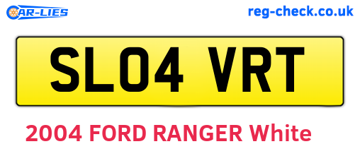 SL04VRT are the vehicle registration plates.