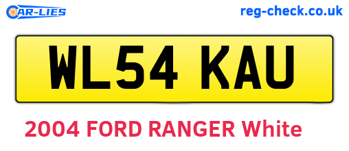 WL54KAU are the vehicle registration plates.