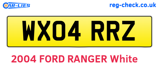 WX04RRZ are the vehicle registration plates.